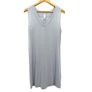 Hanro Light Blue Sleeveless V-Neck Nightdress Chemise Viscose Blend Size S
